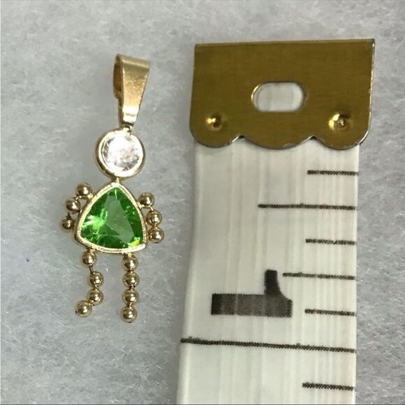 14K Yellow Gold August Girl Birth Month Charm - Picture 3 of 4